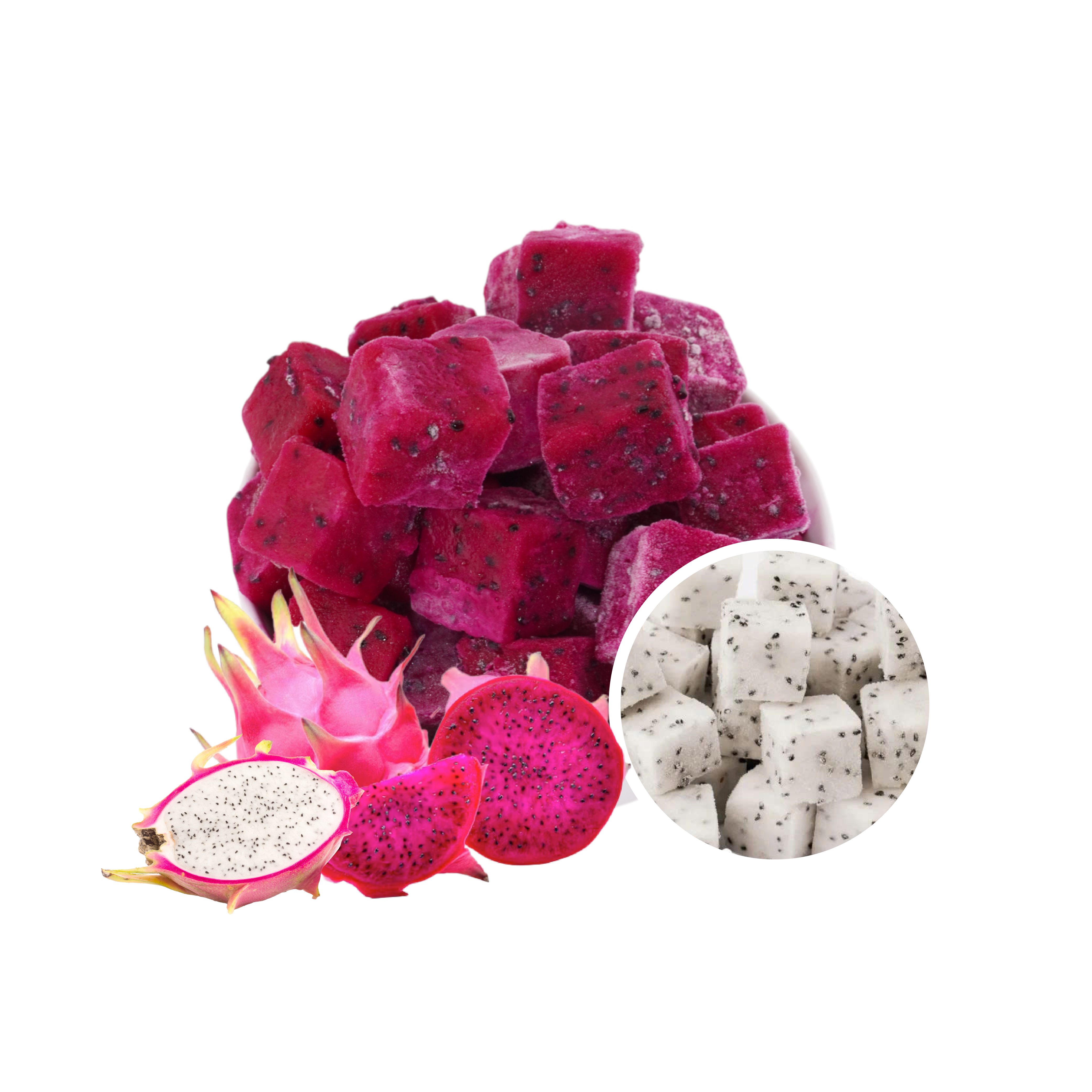 IQF Red/White Dragon fruit